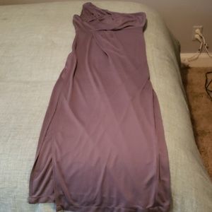 BCBG long grey one shouldered dress